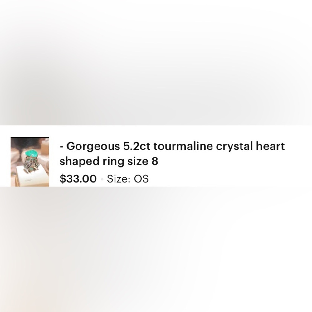 Swarovski Silver 5.2ct Turmaline Crystal Heart shaped ring. Size 8 - Picture 11 of 11